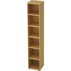 Büroregal, 5 Fachböden, HxBxT 2156 x 400 x 400 mm, Buche eurokraft pro
