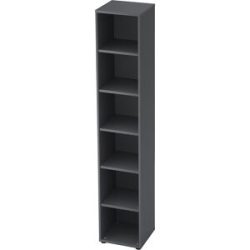 Büroregal, 5 Fachböden, HxBxT 2156 x 400 x 400 mm, graphit eurokraft pro