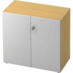 Aktenschrank, Flügeltüren, 1 Fachboden, Buche / alusilber eurokraft pro