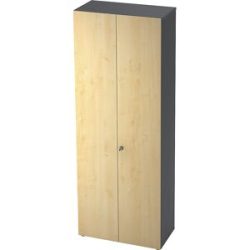 Aktenschrank, Flügeltüren, 5 Fachböden, graphit / Ahorn-Dekor eurokraft pro