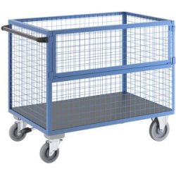 Kastenwagen, Wände aus Stahlgitter, mit Zentralstopp, LxBxH 1330 x 800 x 1070 mm eurokraft pro