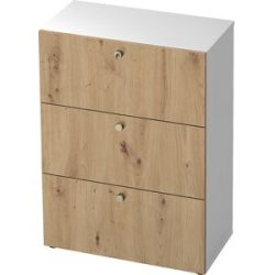 Hängeregistraturschrank, HxBxT 1100 x 800 x 420 mm, weiß / Asteiche eurokraft pro