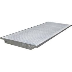 Regal-Einhängewanne, mit verzinktem Gitterrost, LxB 3550 x 1250 mm, feuerverzinkt eurokraft pro