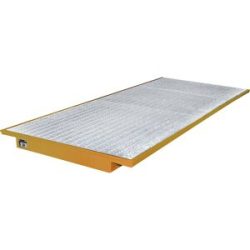Regal-Einhängewanne, mit verzinktem Gitterrost, LxB 3250 x 1250 mm, orange lackiert eurokraft pro