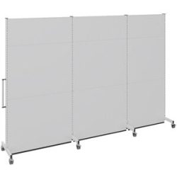 kaiserkraft Mobile Akustikwand, für Industrie und Büro, LxBxH 3500 x 740 x 2521 mm