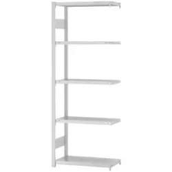 Steckregal, Bauart leicht, doppelseitig, HxBxT 2000 x 750 x 300 mm, grau, Anbauregal eurokraft pro