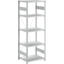 Steckregal, Bauart leicht, einseitig, HxBxT 2000 x 750 x 600 mm, grau, Grundregal eurokraft pro