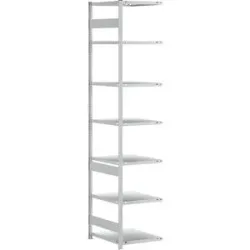Steckregal, Bauart mittelschwer, einseitig, HxBxT 3000 x 750 x 600 mm, grau, Anbauregal eurokraft pro