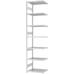 Schwerlast-Steckregal, doppelseitig, HxBxT 3000 x 750 x 500 mm, grau, Anbauregal eurokraft pro