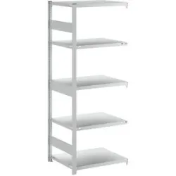 Schwerlast-Steckregal, doppelseitig, HxBxT 2000 x 750 x 600 mm, grau, Anbauregal eurokraft pro