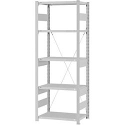 Schwerlast-Steckregal, einseitig, HxBxT 2000 x 750 x 400 mm, grau, Grundregal eurokraft pro
