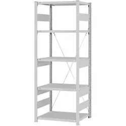 Schwerlast-Steckregal, einseitig, HxBxT 2000 x 750 x 500 mm, grau, Grundregal eurokraft pro