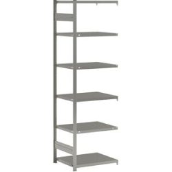 Steckregal, Bauart leicht, doppelseitig, HxBxT 2500 x 750 x 600 mm, verzinkt, Anbauregal eurokraft pro