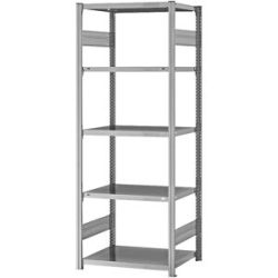 Steckregal, Bauart mittelschwer, doppelseitig, HxBxT 2000 x 750 x 500 mm, verzinkt, Grundregal eurokraft pro