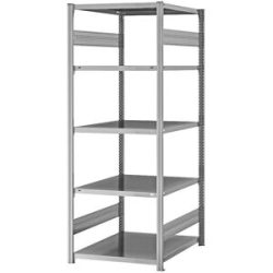 Steckregal, Bauart mittelschwer, doppelseitig, HxBxT 2000 x 750 x 800 mm, verzinkt, Grundregal eurokraft pro