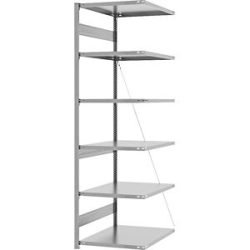 Steckregal, Bauart mittelschwer, einseitig, HxBxT 2500 x 750 x 800 mm, verzinkt, Anbauregal eurokraft pro