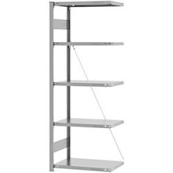 Steckregal, Bauart leicht, einseitig, HxBxT 2000 x 750 x 400 mm, verzinkt, Anbauregal eurokraft pro