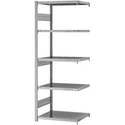 Schwerlast-Steckregal, doppelseitig, HxBxT 2000 x 750 x 500 mm, verzinkt, Anbauregal eurokraft pro