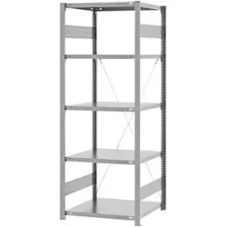 Steckregal, Bauart leicht, einseitig, HxBxT 2000 x 750 x 600 mm, verzinkt, Grundregal eurokraft pro