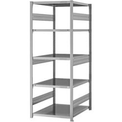 Schwerlast-Steckregal, doppelseitig, HxBxT 2000 x 750 x 800 mm, verzinkt, Grundregal eurokraft pro