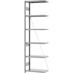 Schwerlast-Steckregal, einseitig, HxBxT 2500 x 750 x 300 mm, verzinkt, Anbauregal eurokraft pro