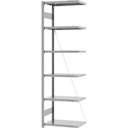 Steckregal, Bauart leicht, einseitig, HxBxT 2500 x 750 x 400 mm, verzinkt, Anbauregal eurokraft pro
