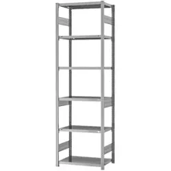 Schwerlast-Steckregal, doppelseitig, HxBxT 2500 x 750 x 400 mm, verzinkt, Grundregal eurokraft pro