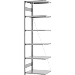 Steckregal, Bauart leicht, einseitig, HxBxT 2500 x 750 x 500 mm, verzinkt, Anbauregal eurokraft pro