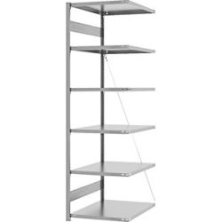 Schwerlast-Steckregal, einseitig, HxBxT 2500 x 750 x 800 mm, verzinkt, Anbauregal eurokraft pro
