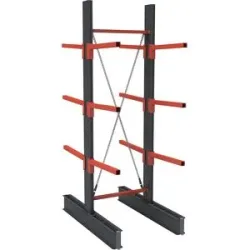 kaiserkraft Kragarmregal Igor Superschwer, doppelseitig, HxB 4000 x 1000 mm, Abstand 2000 mm, Grundregal