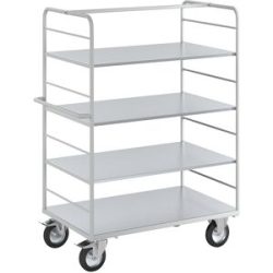 ESD-Etagenwagen, mit 2 Seitenwänden, Ladeflächen-LxB 1175 x 720 mm, 4 Etagen eurokraft pro