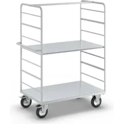 ESD-Etagenwagen, mit 2 Seitenwänden, Ladeflächen-LxB 1175 x 720 mm, 2 Etagen eurokraft pro