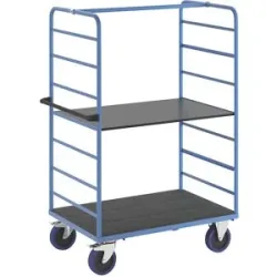 Etagenwagen, 2 Seitenwände, Ladeflächen-LxB 1175 x 800 mm, 2 Etagen, Vollelastik eurokraft pro