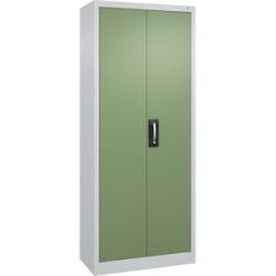 Werkstatt-Flügeltürschrank, HxBxT 1950 x 800 x 400 mm, lichtgrau / resedagrün C+P