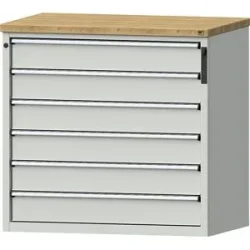 Schubladenschrank, NFC-Schloss, 6 x 150 mm Schubladen, HxBxT 1020 x 1065 x 685 mm, grau ANKE
