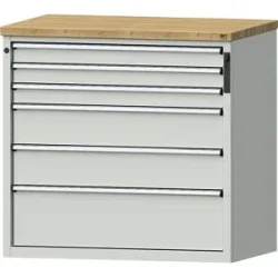 Schubladenschrank, NFC-Schloss, 6 Schubladen, HxBxT 1020 x 1065 x 685 mm, grau ANKE