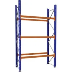 Palettenregal aus Stahl, blau/orange, HxBxT 3360 x 2025 x 900 mm, Grundregal eurokraft pro