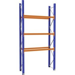 Palettenregal aus Stahl, blau/orange, HxBxT 3990 x 2025 x 750 mm, Grundregal eurokraft pro