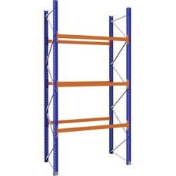Palettenregal aus Stahl, blau/orange, HxBxT 3990 x 2025 x 1100 mm, Grundregal eurokraft pro