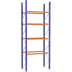 Palettenregal aus Stahl, blau/orange, HxBxT 5250 x 2025 x 1100 mm, Grundregal eurokraft pro