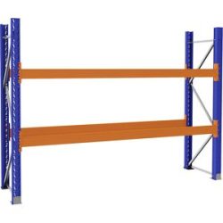 Palettenregal aus Stahl, blau/orange, HxBxT 2100 x 2900 x 750 mm, Grundregal eurokraft pro