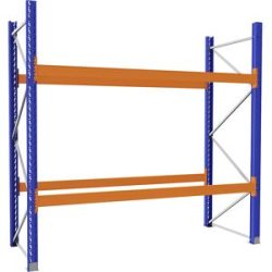 Palettenregal aus Stahl, blau/orange, HxBxT 2730 x 2900 x 1100 mm, Grundregal eurokraft pro