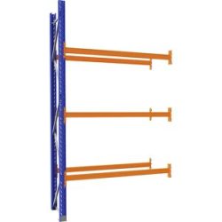 Palettenregal aus Stahl, blau/orange, HxBxT 3360 x 1925 x 750 mm, Anbauregal eurokraft pro