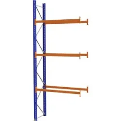 Palettenregal aus Stahl, blau/orange, HxBxT 4620 x 1925 x 750 mm, Anbauregal eurokraft pro