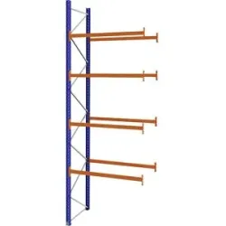 Palettenregal aus Stahl, blau/orange, HxBxT 5250 x 1925 x 1100 mm, Anbauregal eurokraft pro