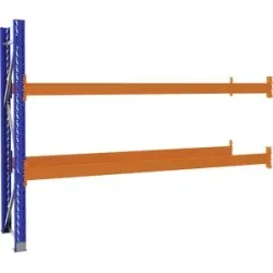 Palettenregal aus Stahl, blau/orange, HxBxT 2100 x 2800 x 750 mm, Anbauregal eurokraft pro