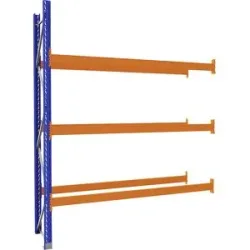 Palettenregal aus Stahl, blau/orange, HxBxT 3360 x 2800 x 750 mm, Anbauregal eurokraft pro