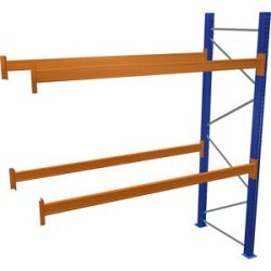 Palettenregal, blau/orange, HxBxT 3000 x 2700 x 1100 mm, Fachlast 2463 kg, Anbauregal SCHULTE