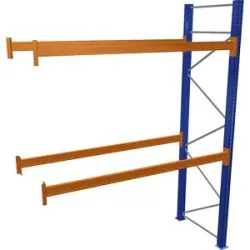 Palettenregal, blau/orange, HxBxT 3500 x 2700 x 1100 mm, Fachlast 2463 kg, Anbauregal SCHULTE