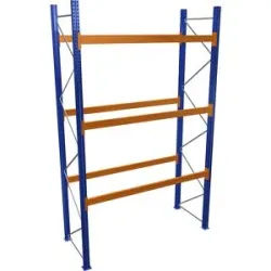 Palettenregal, blau/orange, HxBxT 4500 x 2700 x 1100 mm, Fachlast 3072 kg, Grundregal SCHULTE